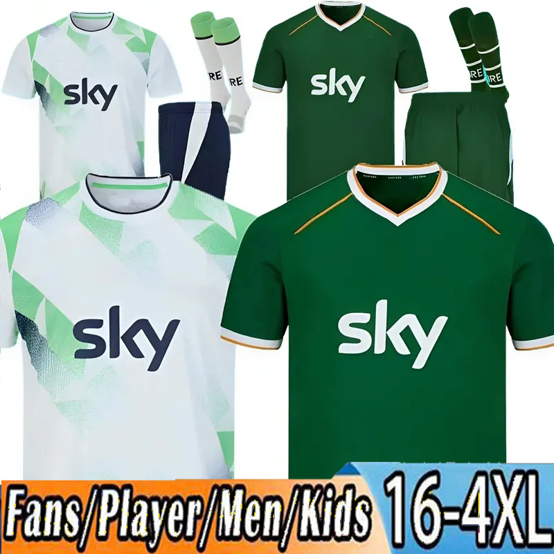 26 27 Ireland Home Green Soccer Jerseys Kit PARROTT DOHERTY DUFFY St.Patrick's Day 2026Ireland White Tops Tee Egan BRADY KEANE Hendrick McClean Football Shirt Men Kids