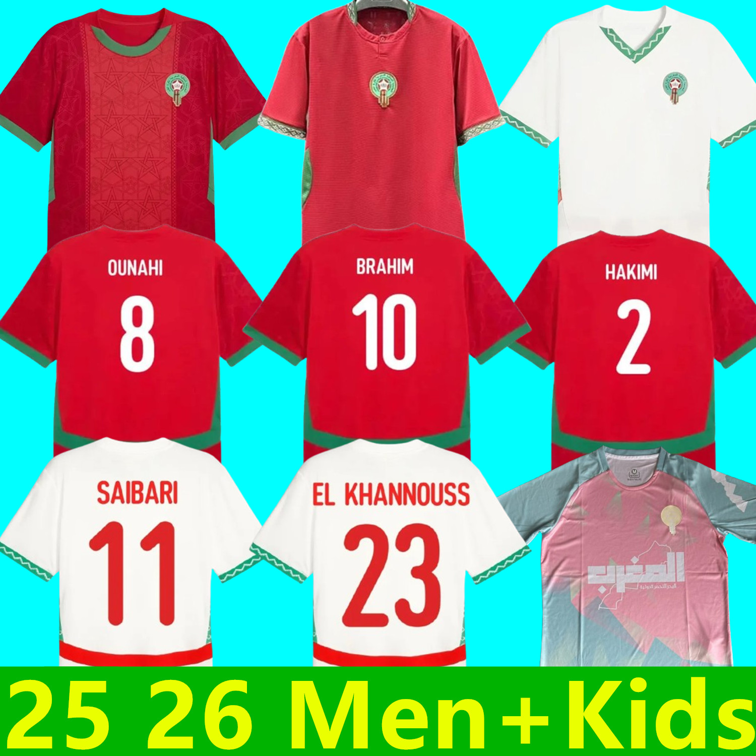 Morocco Jersey World Cup 2026 Maillot Maroc Soccer Jerseys National Team HAKIMI BRAHIM OUNAHI SAIBARI ZIYECH Y.EN-NESYRI Special 26 27 Football Shirts Tops Kids Kits
