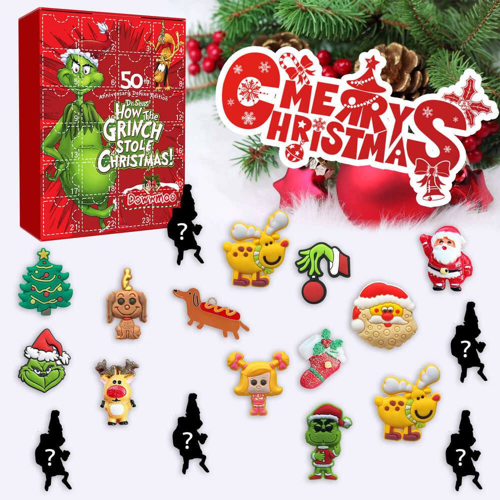 Dowmoo Green Furry Monster Grinch Christmas Children's Surprise Gift 24-Grid Blind Box S260202