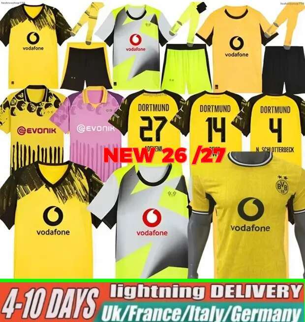 Dortmunds Trikot 25 26 27 Soccer Jerseys BVBs Special HALLER 2026 SABITZER Football Shirt ADEYEMI BRANDT All Black MOUKOKO MALEN JOBE Men Kids Kits Borussias Trikots