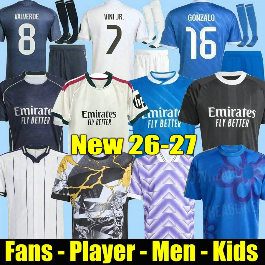 2025 2026 2027 soccer jerseys 25 26 27 football shirt CAMAVINGA Mbappe MODRIC VALVERDE Fourth camiseta men kids uniforms VINI JR BELLINGHAM ARDA GULER ENDRICK