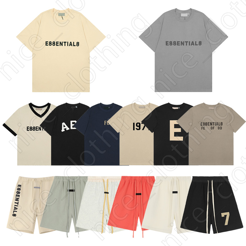 essintals t shirt Designer Fashion Brand Mens wemen T Shirt short Glued Letter Pattern Short summer short Loose Womens T-Shirt High Street Couple Clothing