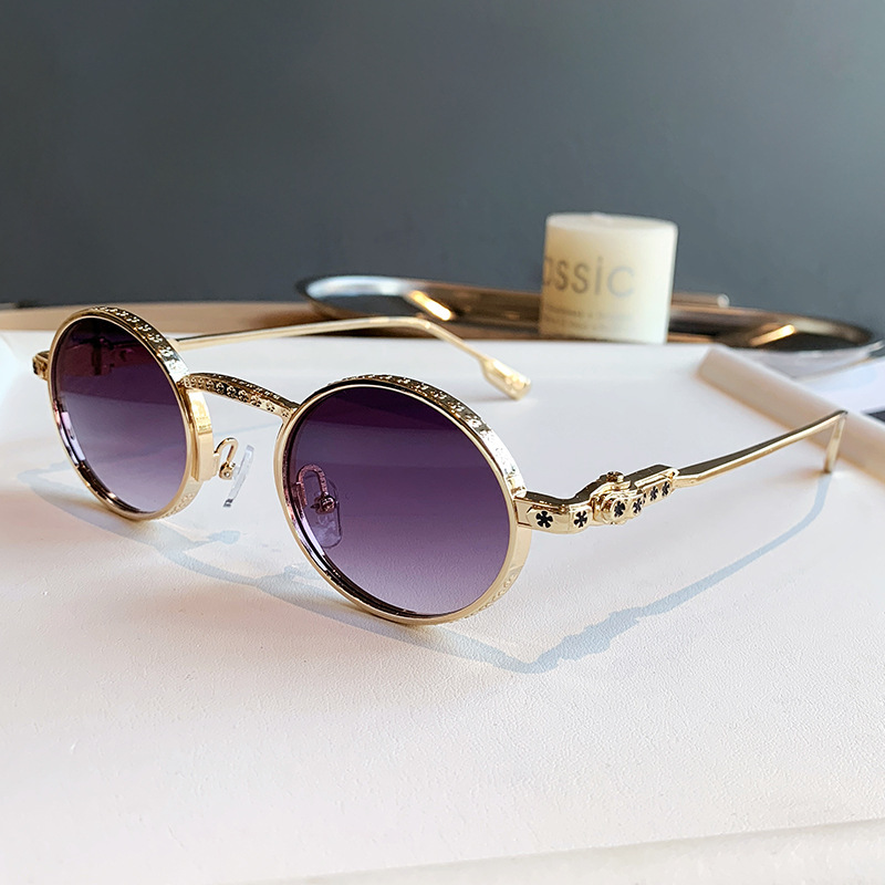 Designer Sunglasses Retro Classic Round Sunglasses For Men Women Metal Frame Vintage Luxury Fashion Unisex Shade With UV400 Protection