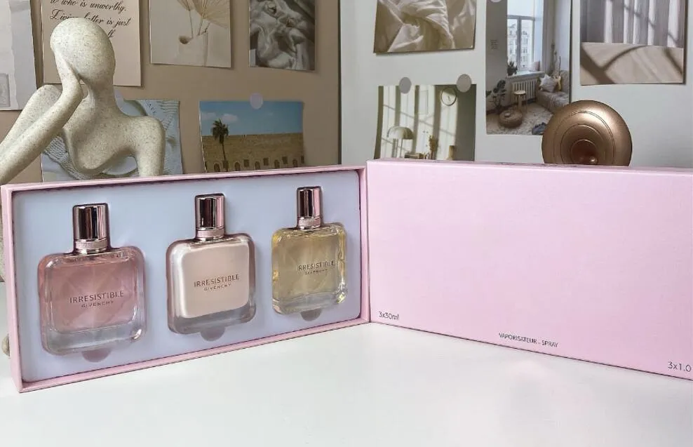 Designer Perfume Set 30ml 3piece Irresistible Forbidden Eau De Parfum Intense Fragrance 3pcs Gift Box Long Lasting EDP Brand Women Lady Girl Cologne Spray Kit