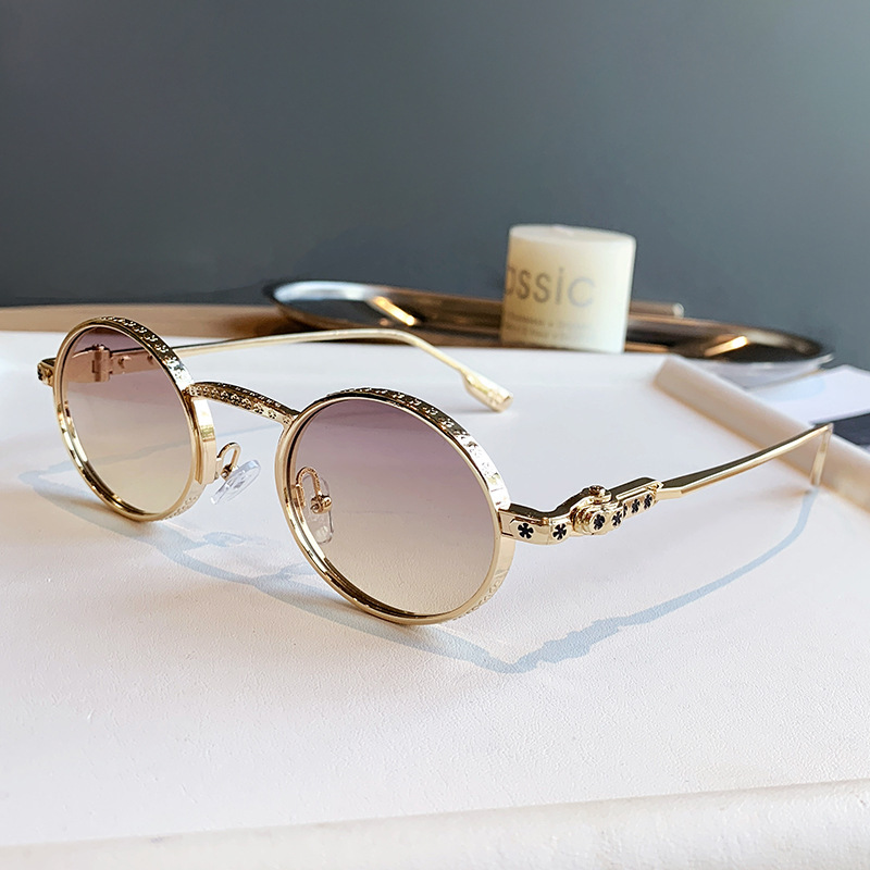Designer Sunglasses Retro Classic Round Sunglasses For Men Women Metal Frame Vintage Luxury Fashion Unisex Shade With UV400 Protection