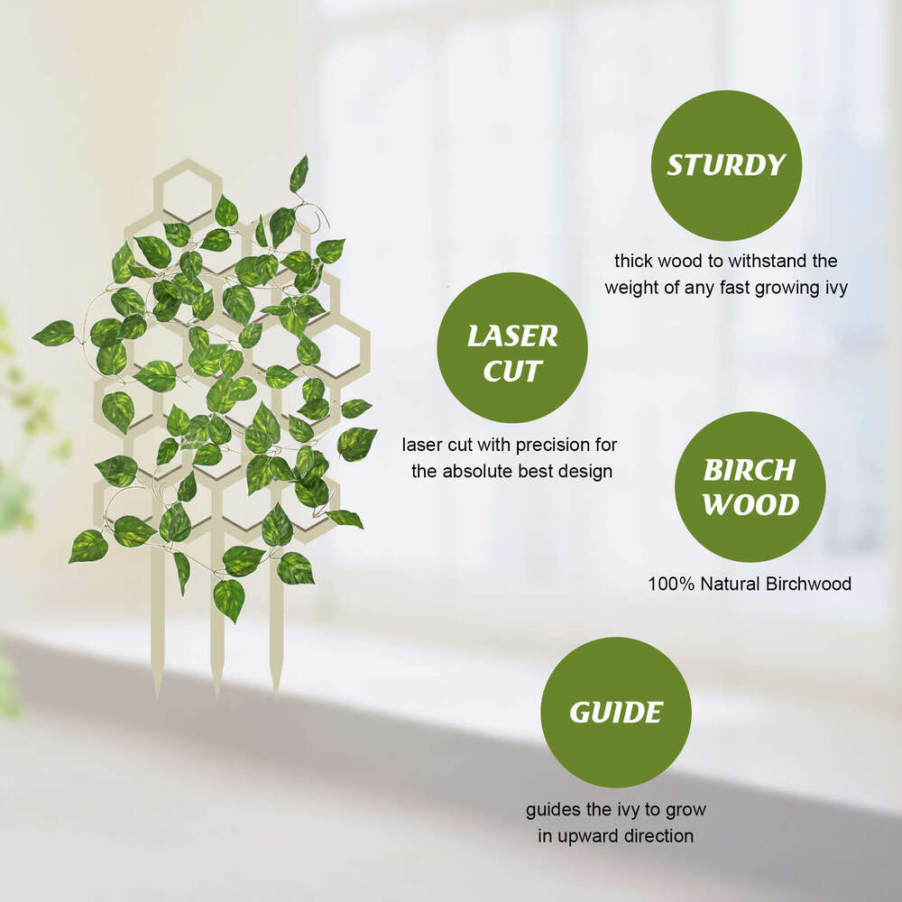 Yegbong Garden Plant Trellis Home Wooden Geometric Decorative Support Flower Arrangement Climbing Frame S260202