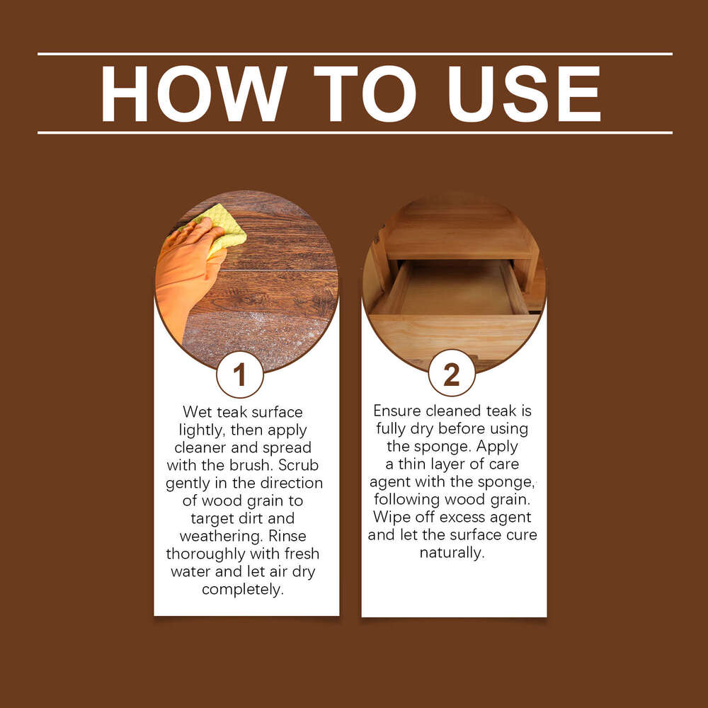 JAYSUING Teak Care Set Cleaning Stain Removal Glossy Wood Grain Daily Furniture Maintenance S260202