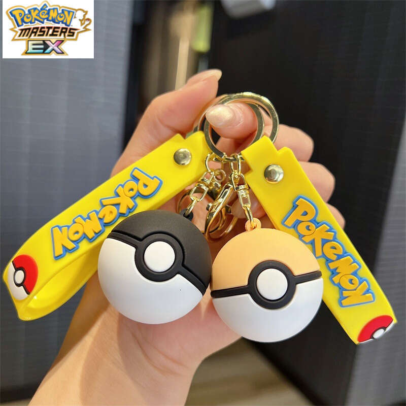 Creative Cartoon Cute Pokmon Solid Pet Elf Ball Keychain Men and Women Accessories L260203