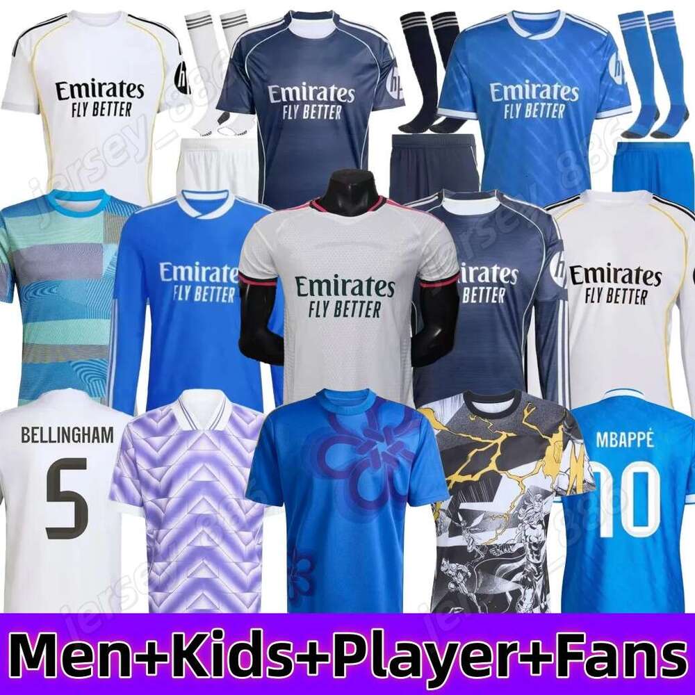 25 26 27 MBAPPE Reals MAdriD soccer jerseys BELLINGHAM VINI JR ENDRICK RealsMAdriD football shirt VALVERDE 2025 SPains 2026 fans player men kids kit