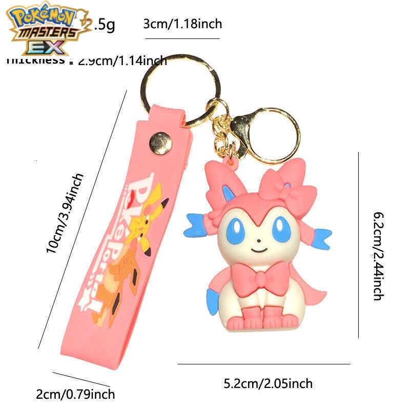 New Pokmon Cross-Border Eevee Cartoon Pikachu Keychain Creative Couple Gift Cute Car Bag Pendant L260203