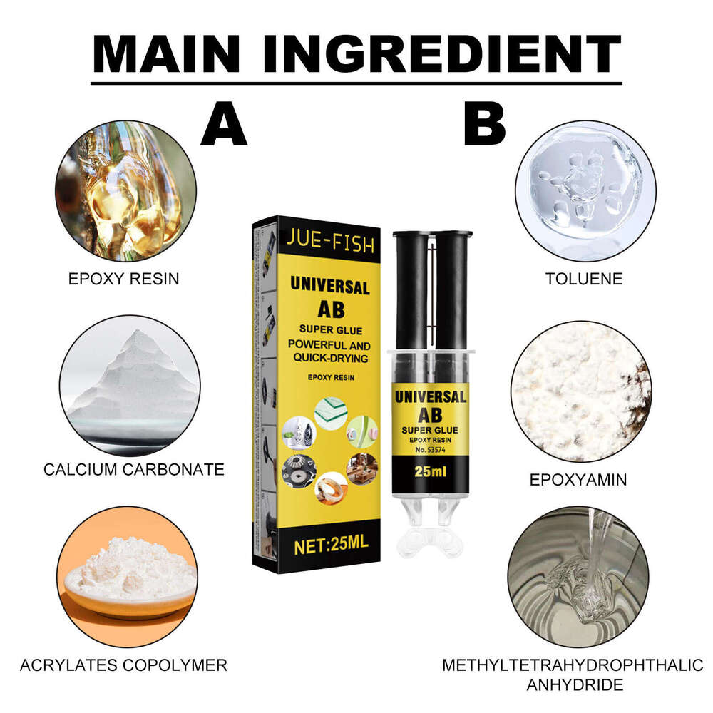 Jue-Fish Casting Epoxy Resin AB Waterproof High Temperature Resistant Multi-functional Metal Crack Repair Glue S260202