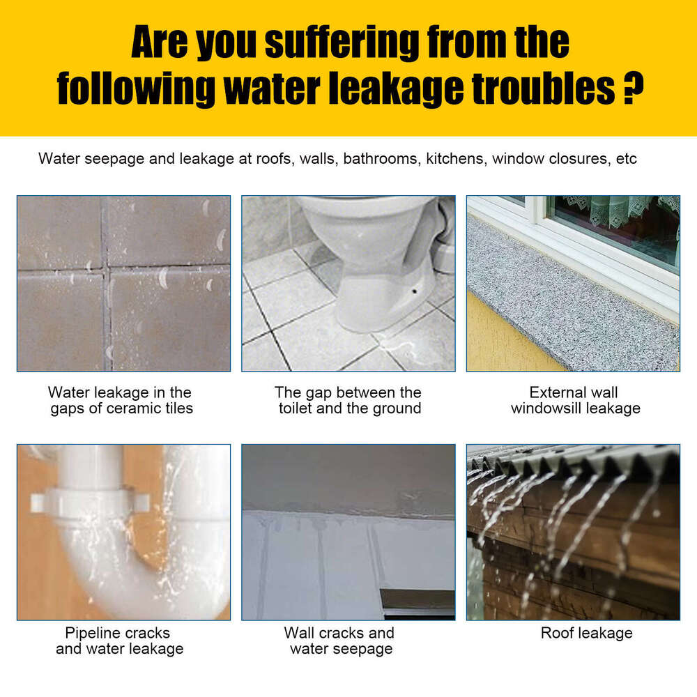 Jaysuing Waterproof Sealant 30g with Brush for Bathroom Kitchen Exterior Wall Leak Repair No Brick Breaking Home Improvement Coating Agent S260202