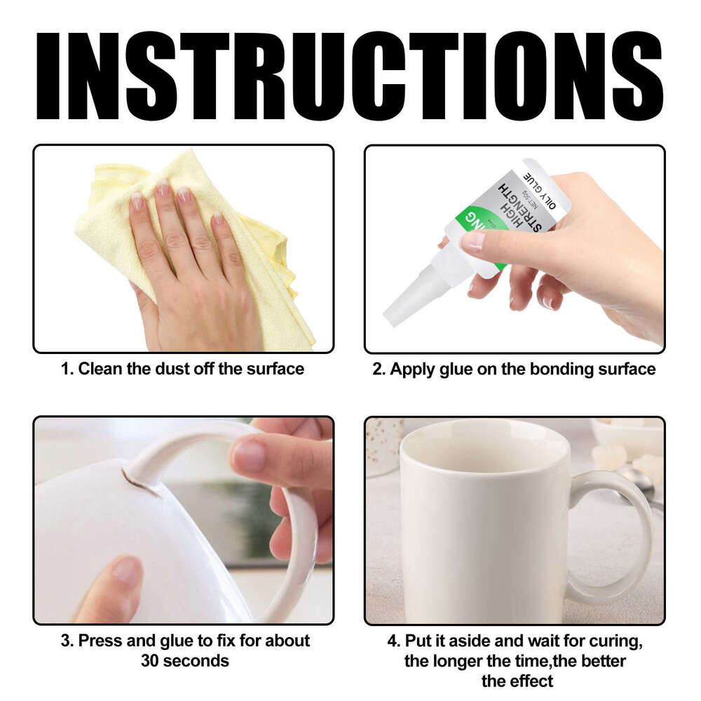 Jue-Fish Multifunctional Ceramic Waterproof Transparent 50g Glass Wood Special Quick-drying General Glue S260202