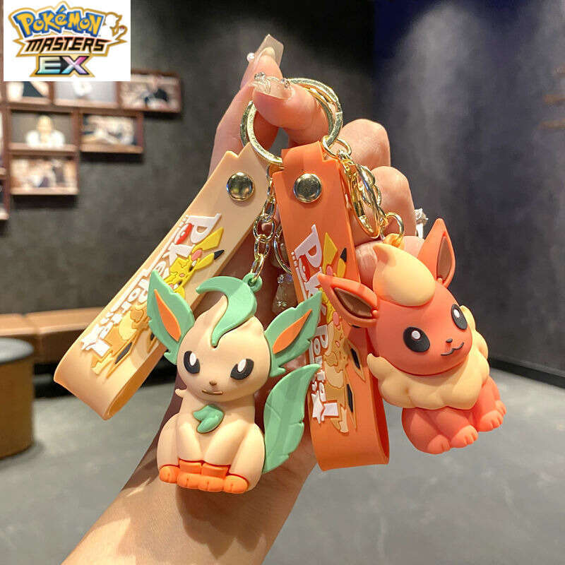 New Pokmon Cross-Border Eevee Cartoon Pikachu Keychain Creative Couple Gift Cute Car Bag Pendant L260203