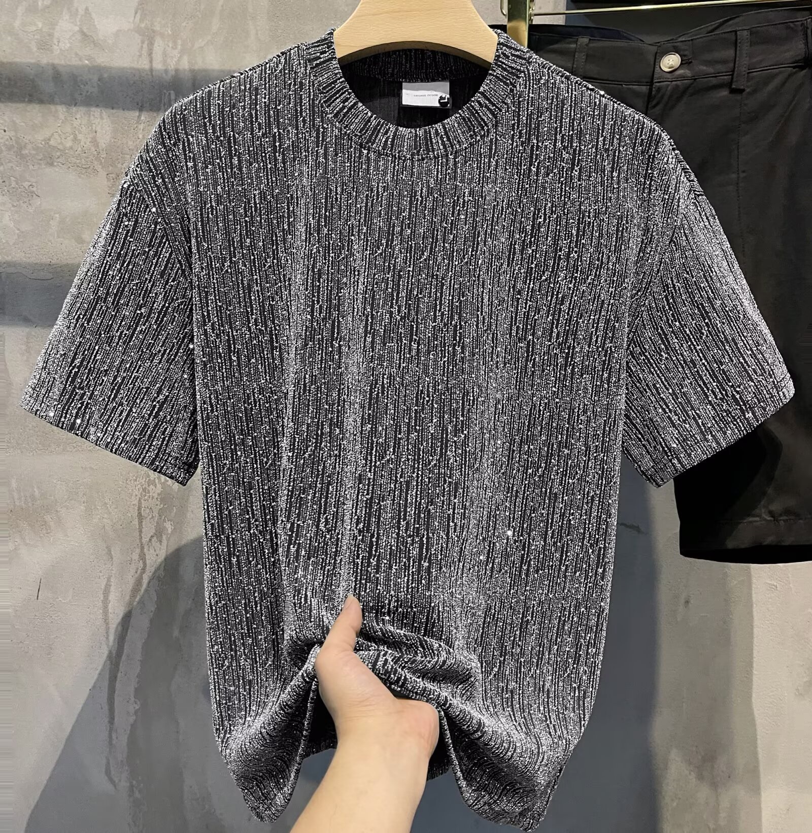 Men's Tees Polos Trendy Summer Loose Five-Point Sleeve New Style Fashion Simple Printed Top Unisex Home Casual Men's Clothing Free Shipping
