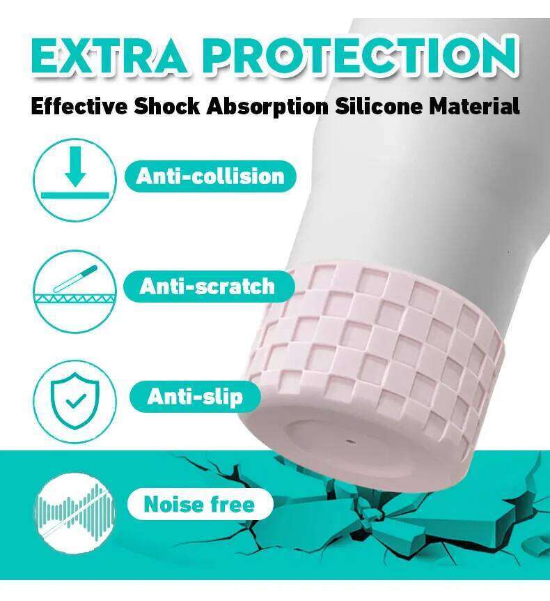 Thermos Silicone Cup Sleeves Ice-Proof Cup Sleeves Sports Water Bottle Sleeves Space Cup Bottom Sleeves Car Cup Silicone Sleeves