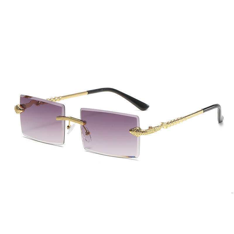 Snake Sunglasses Shaped Rimless Metal Frame with 1 UV Protection for Outdoor Driving and Street Style Gift High Quality Texture