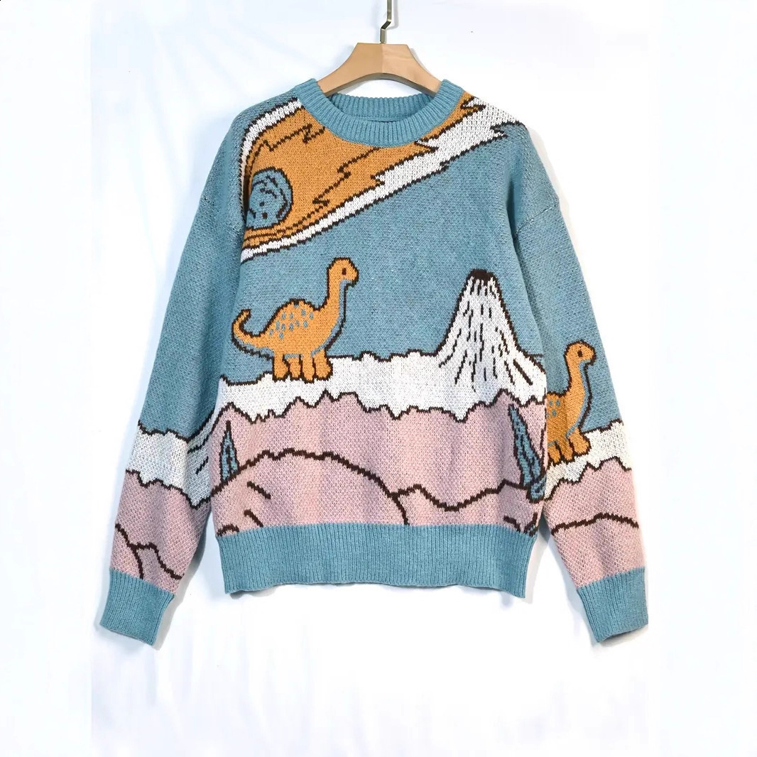 Autumn and Winter Heavy Embroidery 3D Flower Pullover Round Neck Loose Knitted Sweater for Women 240717