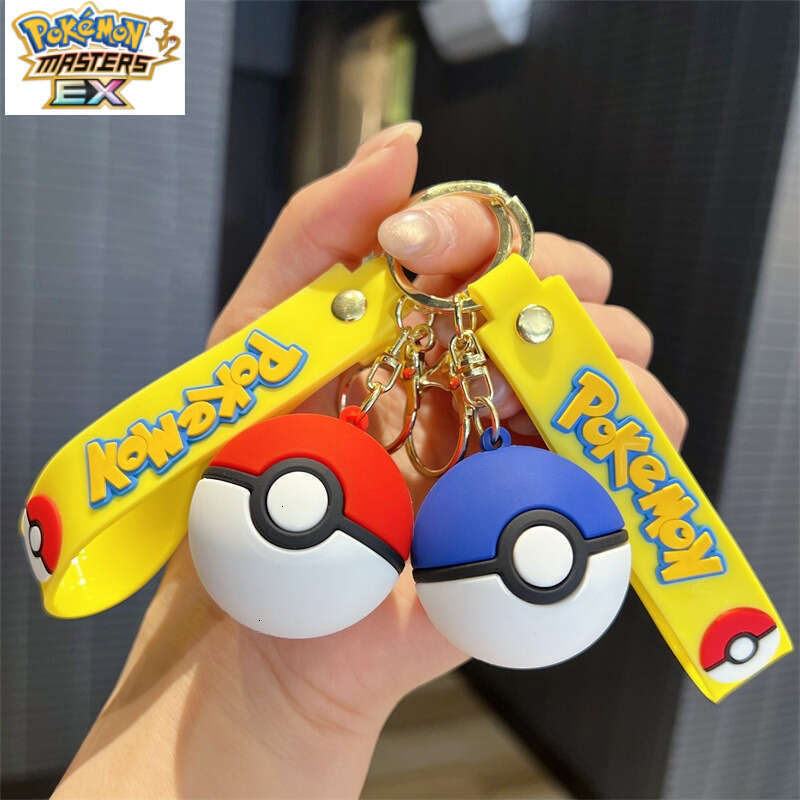 Creative Cartoon Cute Pokmon Solid Pet Elf Ball Keychain Men and Women Accessories L260203