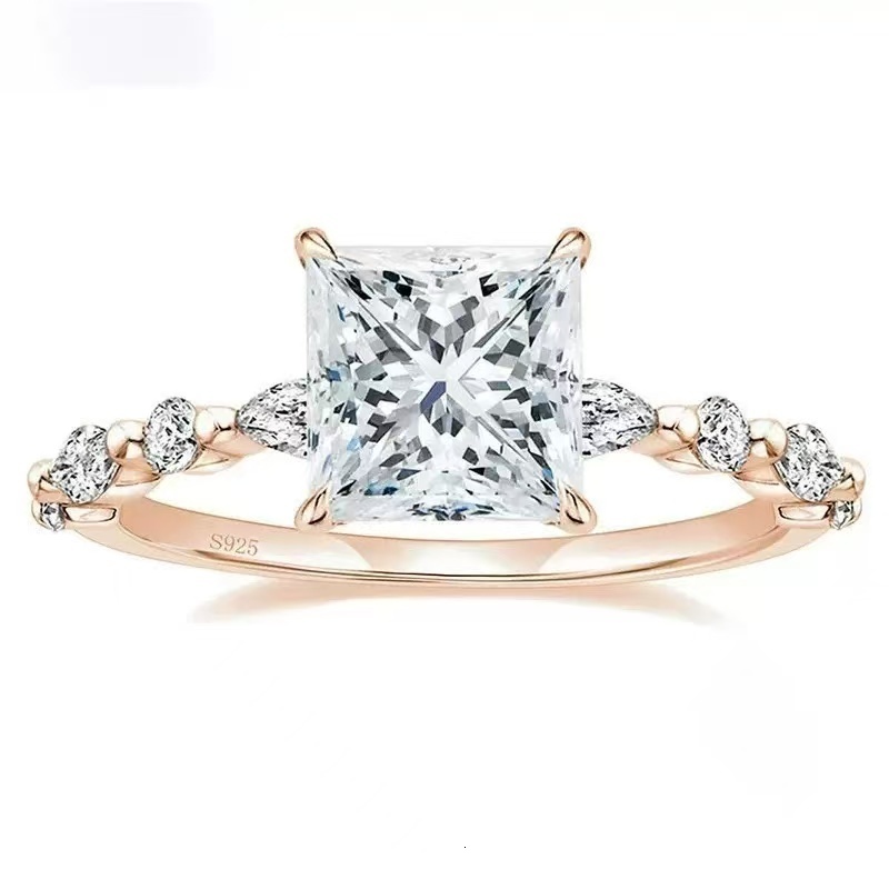 IGI Certified 2.5CT 14K 18K Solid Gold Engagement Ring CVD DEF VVS VS Lab Grown Princess Cut Diamond Ring for Women