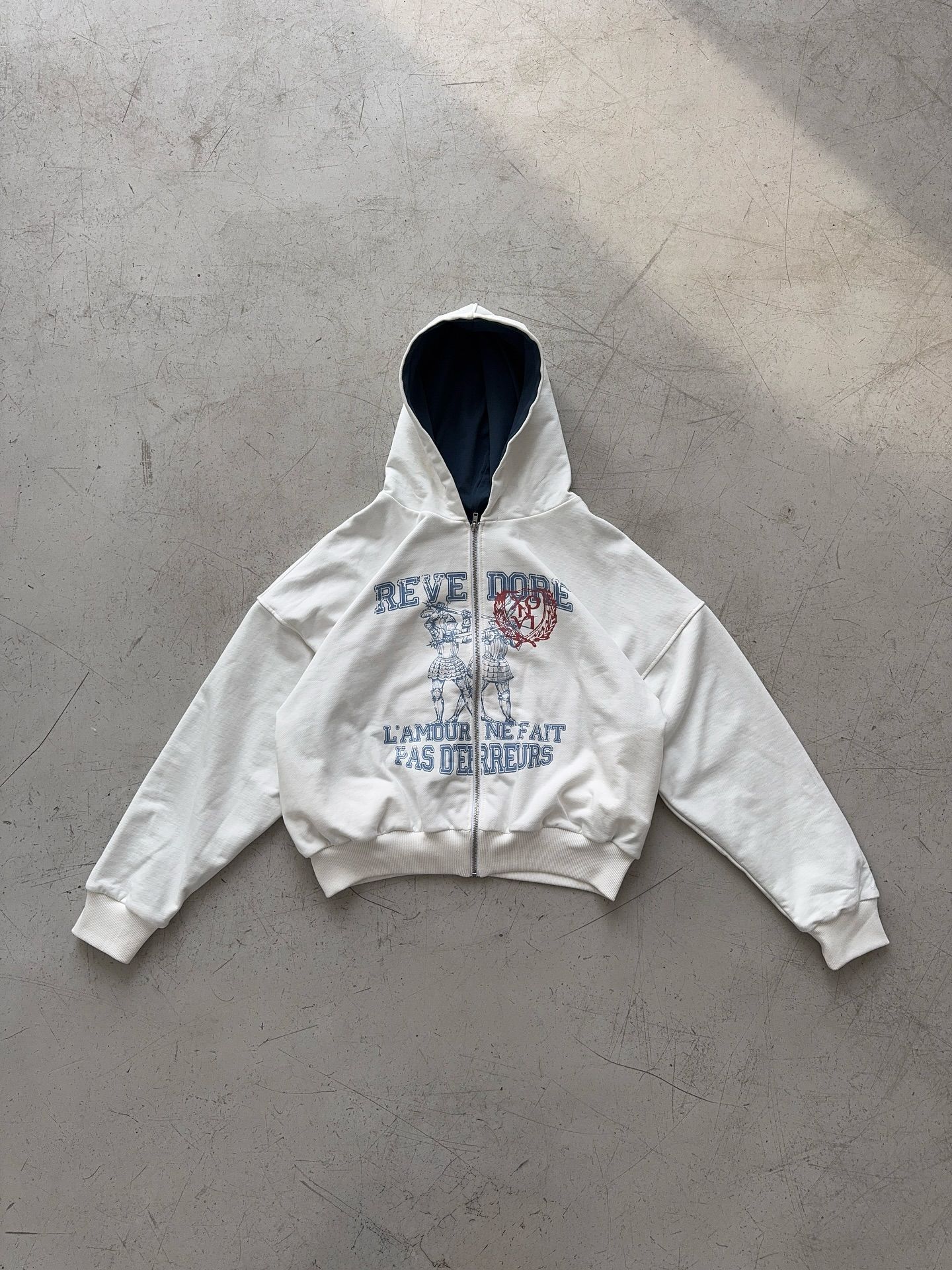 Men's Hoodies Sweatshirts Hoodie Little Angel Pattern Print Zipper Sweater Spring Winter Street Vintage Fashion Trendy Set Hip-hop Daily Outfit M