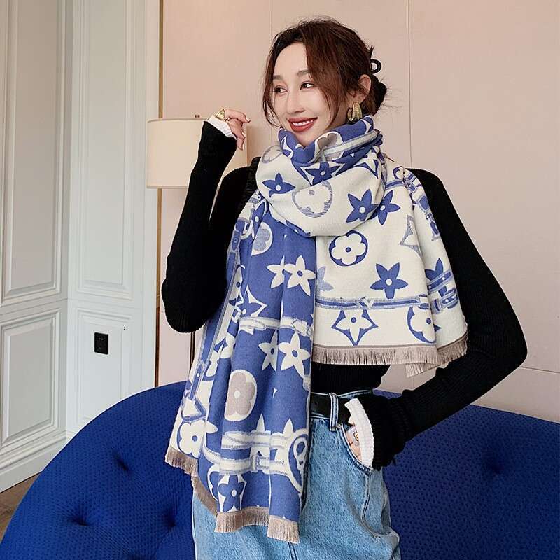 Autumn New Warm for Women Winter Versatile Imitation Cashmere Thickened Chain Neck Scarf Dual-use Shawl Soft