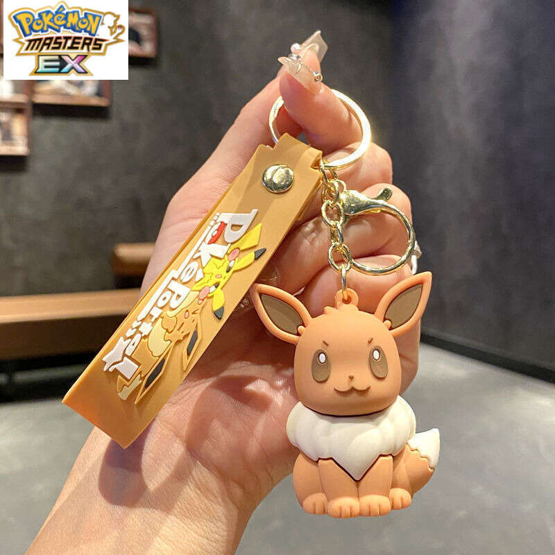 New Pokmon Cross-Border Eevee Cartoon Pikachu Keychain Creative Couple Gift Cute Car Bag Pendant L260203