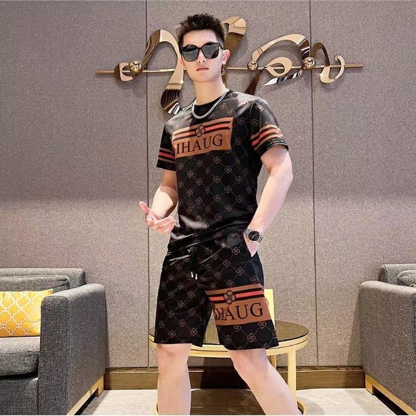 T Shirts Casual Suit Tees Loose Oversized Summer Style European Short Trendy Men's Clothing - view 8