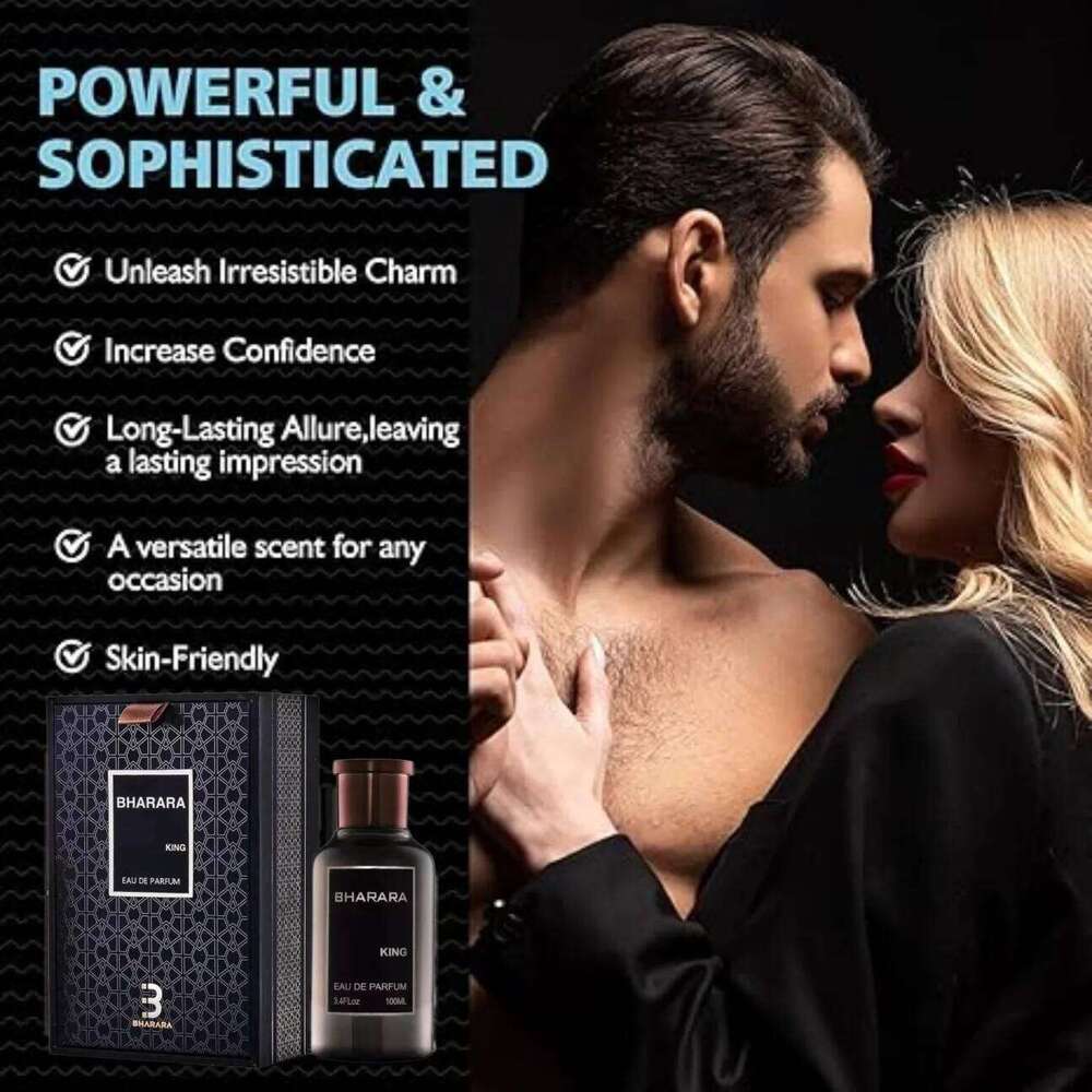 Bharara King Men's Eau de Parfum 3.4oz 100ml - Citrus & Musk Scent Long-Lasting Formaldehyde-Free Fragrance 26L0203