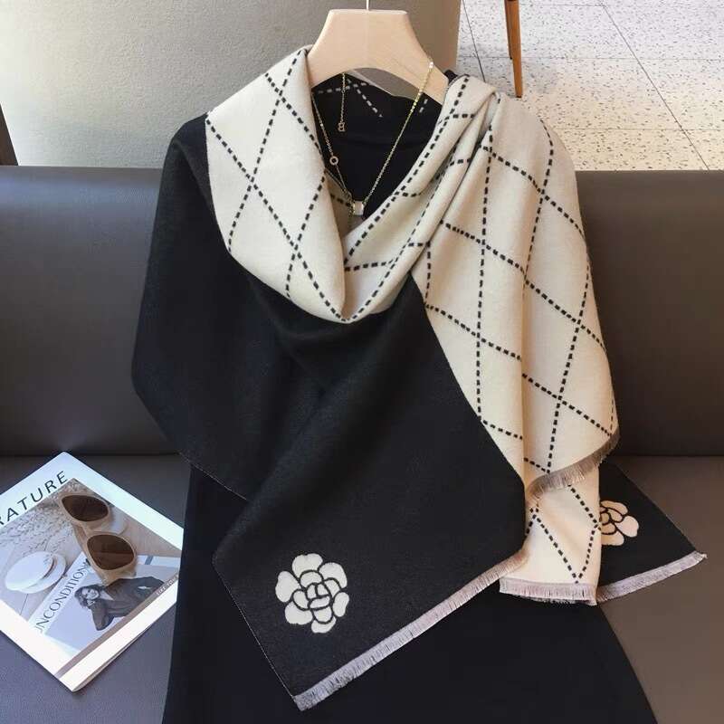 Autumn Winter Hot-Selling Shawl Outerwear Women's Office Blanket Neck Warmer Imitation Cashmere Tassel Warm Scarf Elegant scarfs designer women