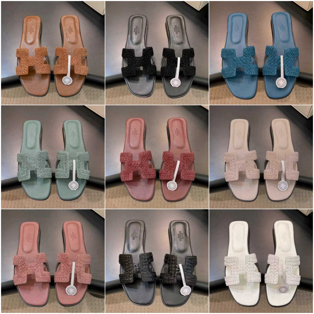 (plz choose colors according to the picture) 10A Premium Woven Suede Slippers Flat Bottom 5cm Heel Sandals Summer Holiday Beach Style 33312