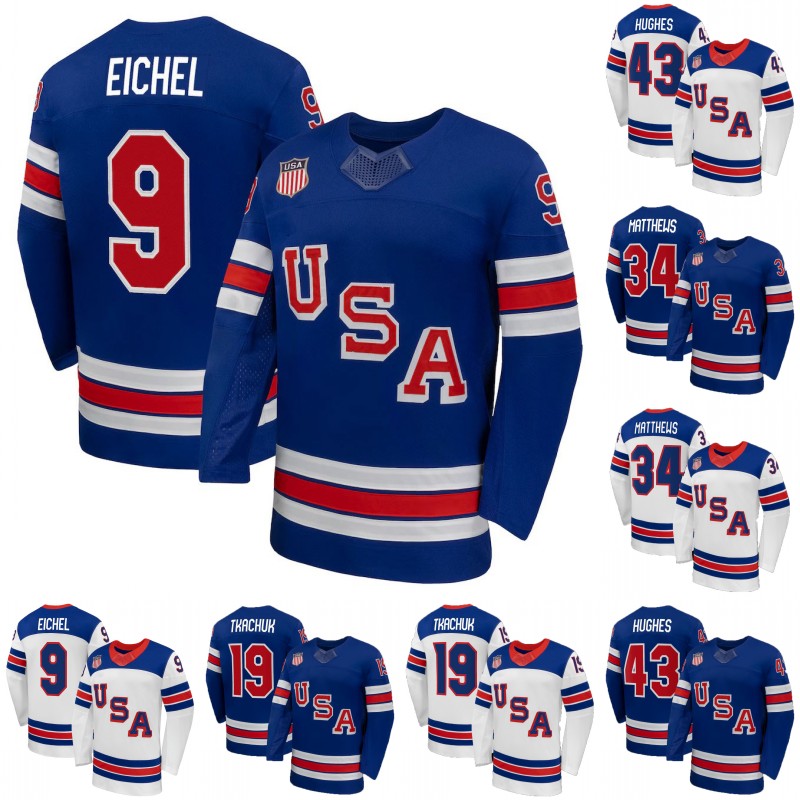 USA Hockey 2026 Winter Olympicss Hockey Jersey Matt Boldy Jack Eichel Jack Hughes Clayton Keller Dylan Larkin Brock Nelson Tage Thompson Jake Oettinger Jersey 888