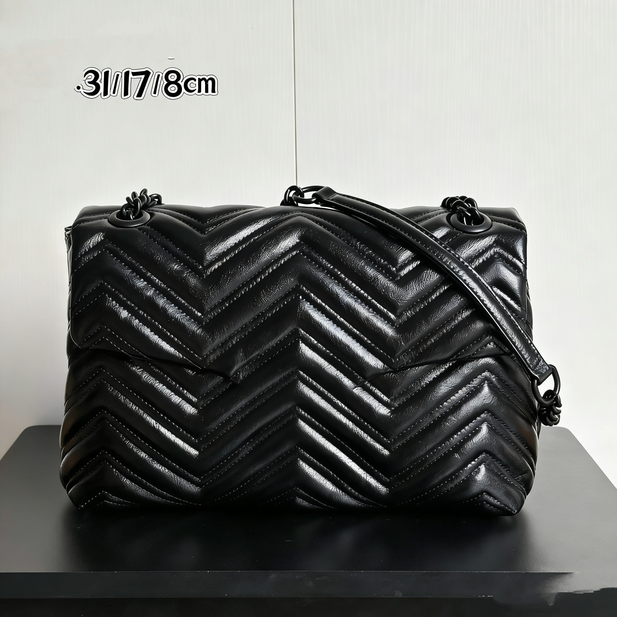 Designer lady's single-shoulder bag, luxurious lady's classic crossbody bag, high-quality leather bag, elegant chain bag