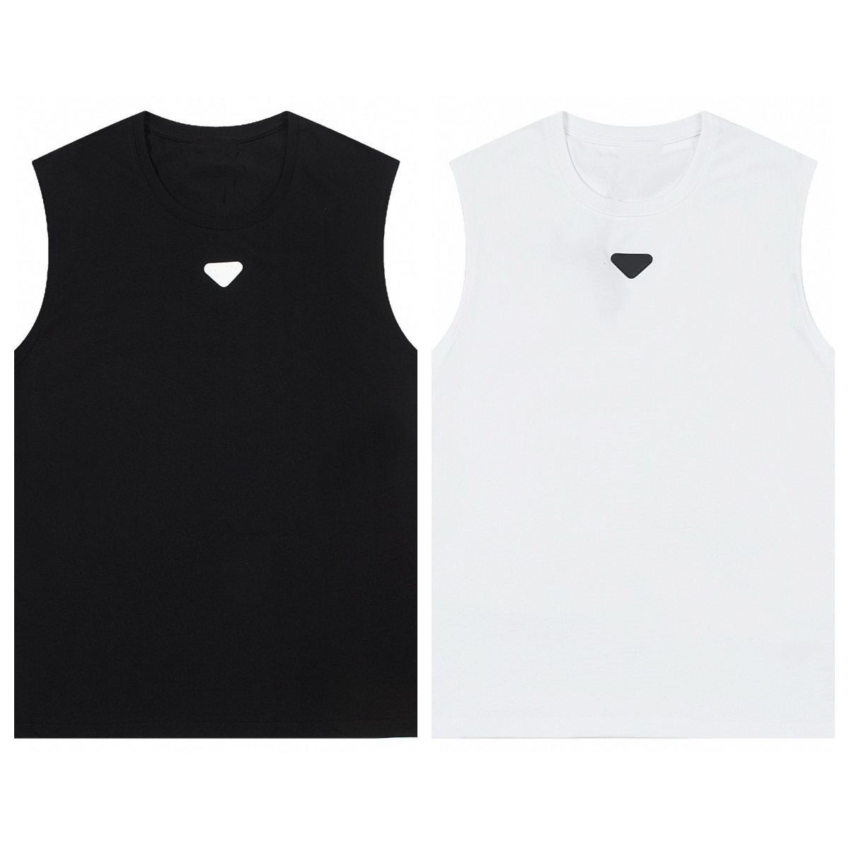 Men Vest tshirt Fashion Designer T Shirts Triangular patch Mens Summer Tees Casual Short Sleeve personality Short-sleeved Tank Hip hop street Men's Tops