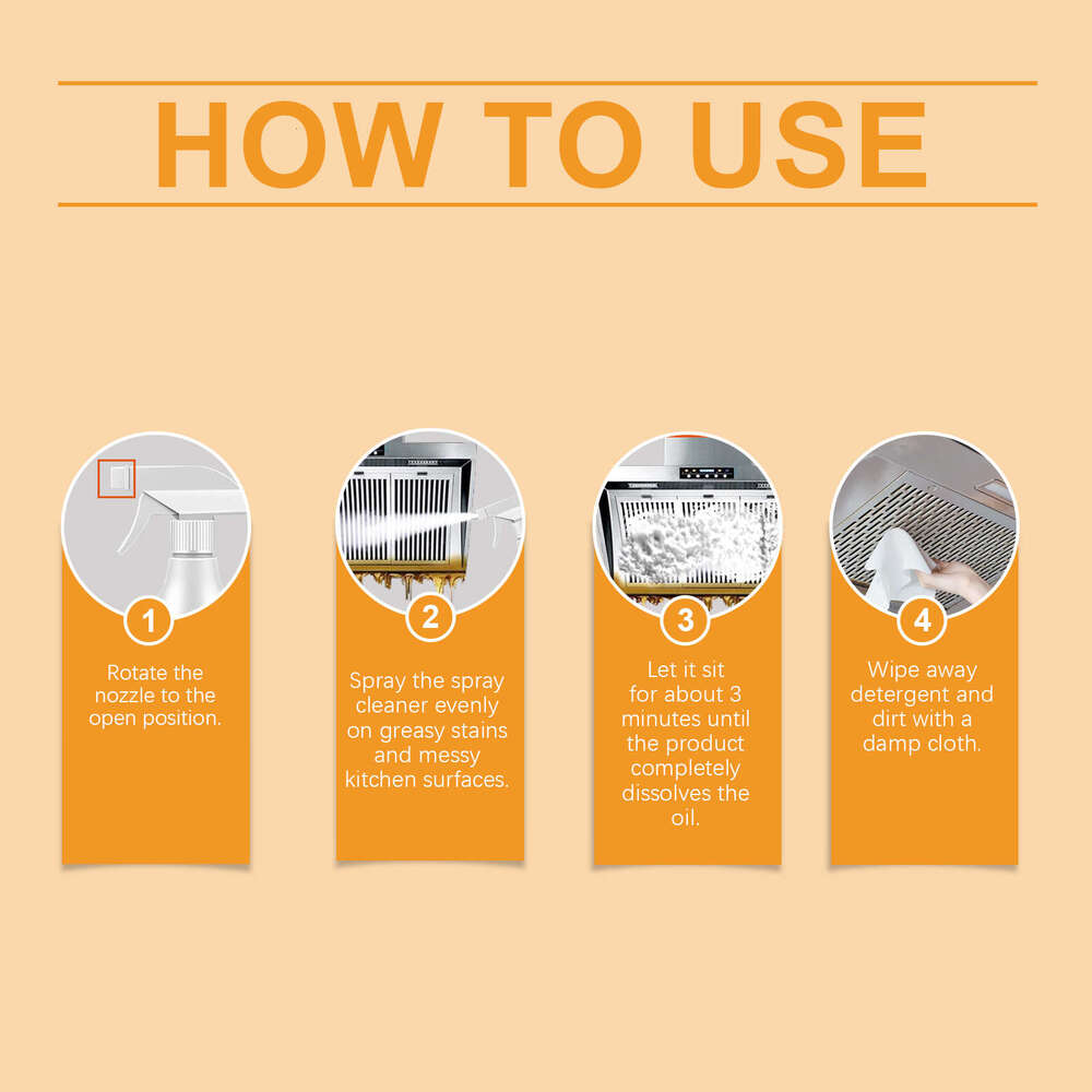 Jue-Fish Household Kitchen Range Hood Heavy Foam Cleaner Oil Stain Remover S260202