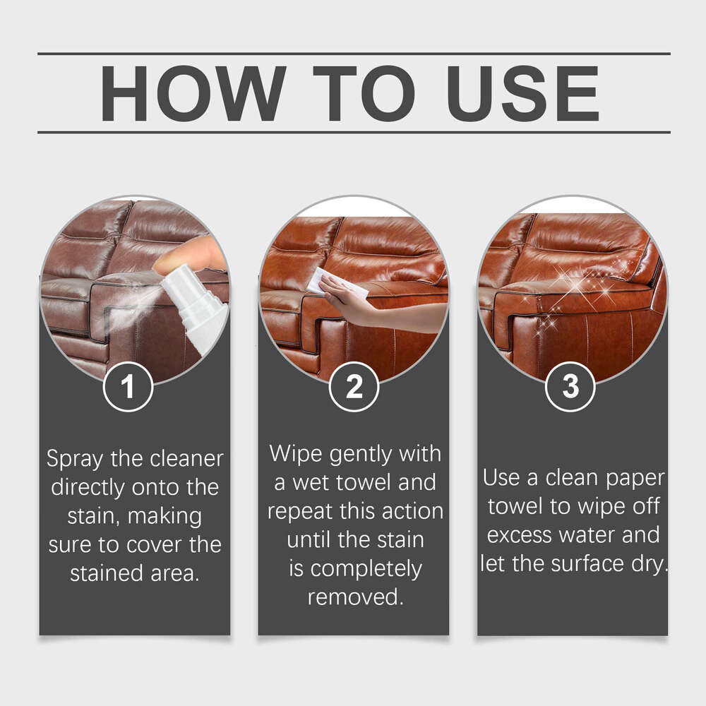 Jakehoe Furniture Leather Stain Removal Cleaning Polishing Brightening Care Protection Cleaner S260202