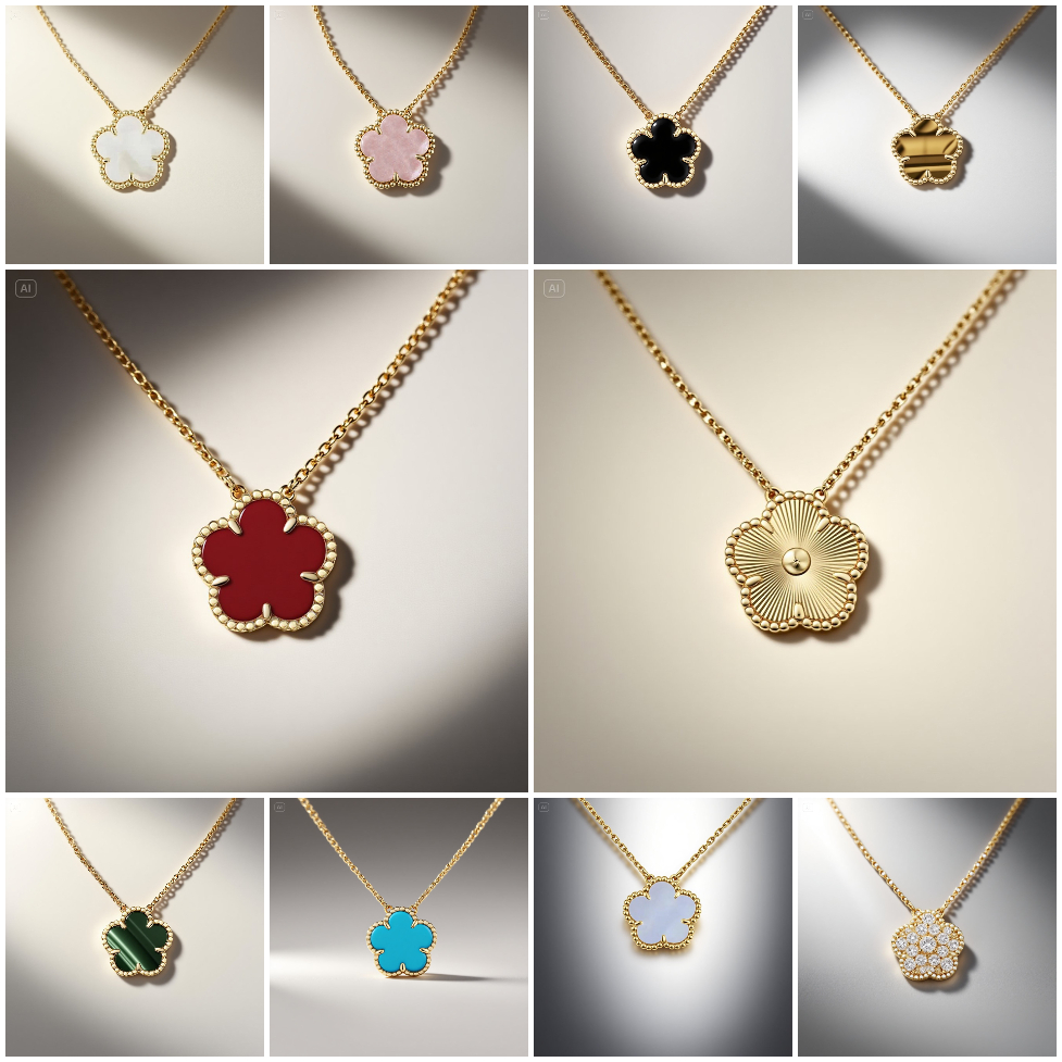 high quality clover necklace designer jewelry women gold necklace 15mm one motif flower necklace mother of pearl pendant pearls necklace gold designer necklace