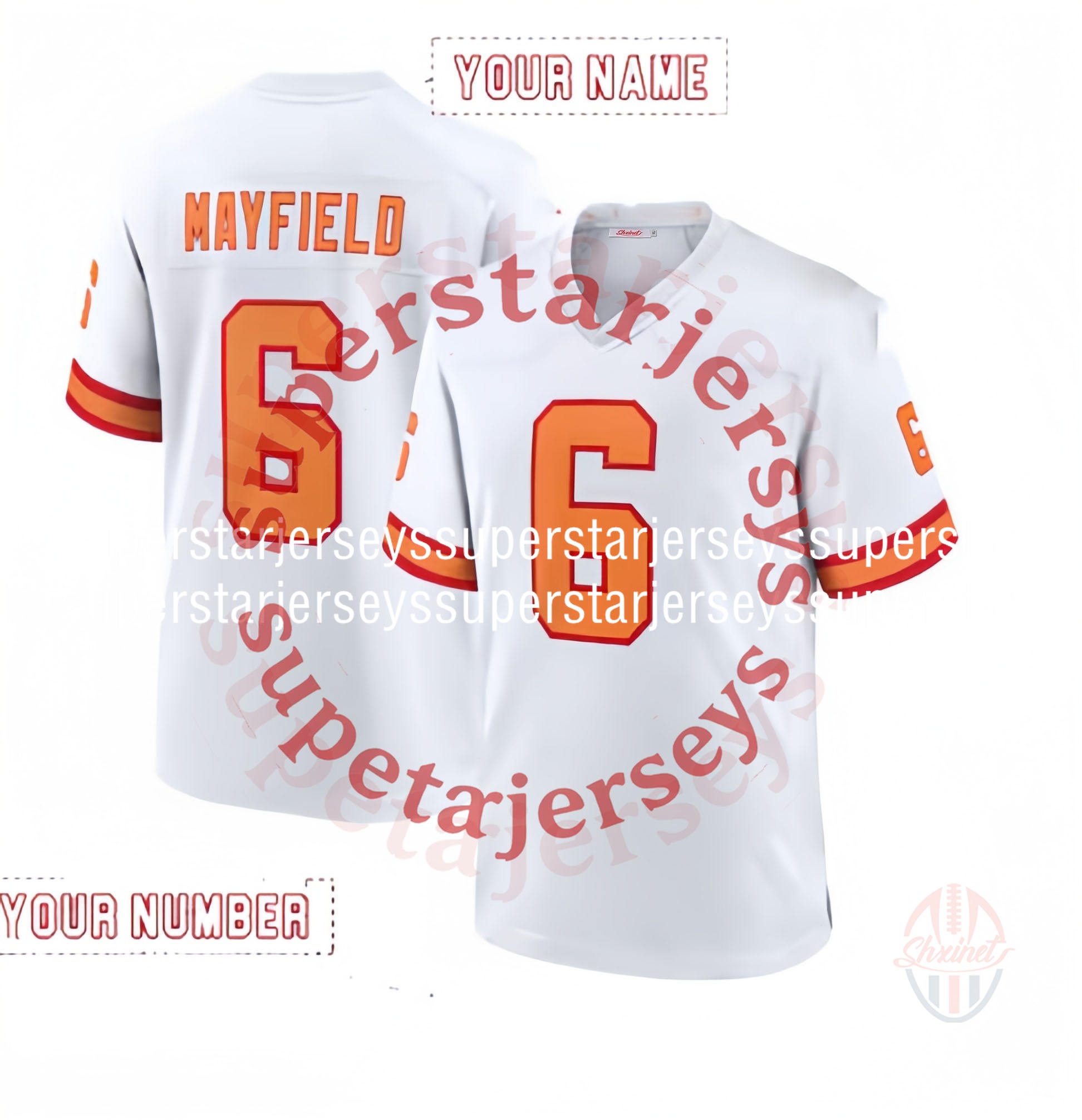 Mayfield Football Jersey Irving Tucker Evans Egbuka Custom Football Jerseys Any Name Number Mens Womens Youth Salute to Service Limited Jersey For Spo