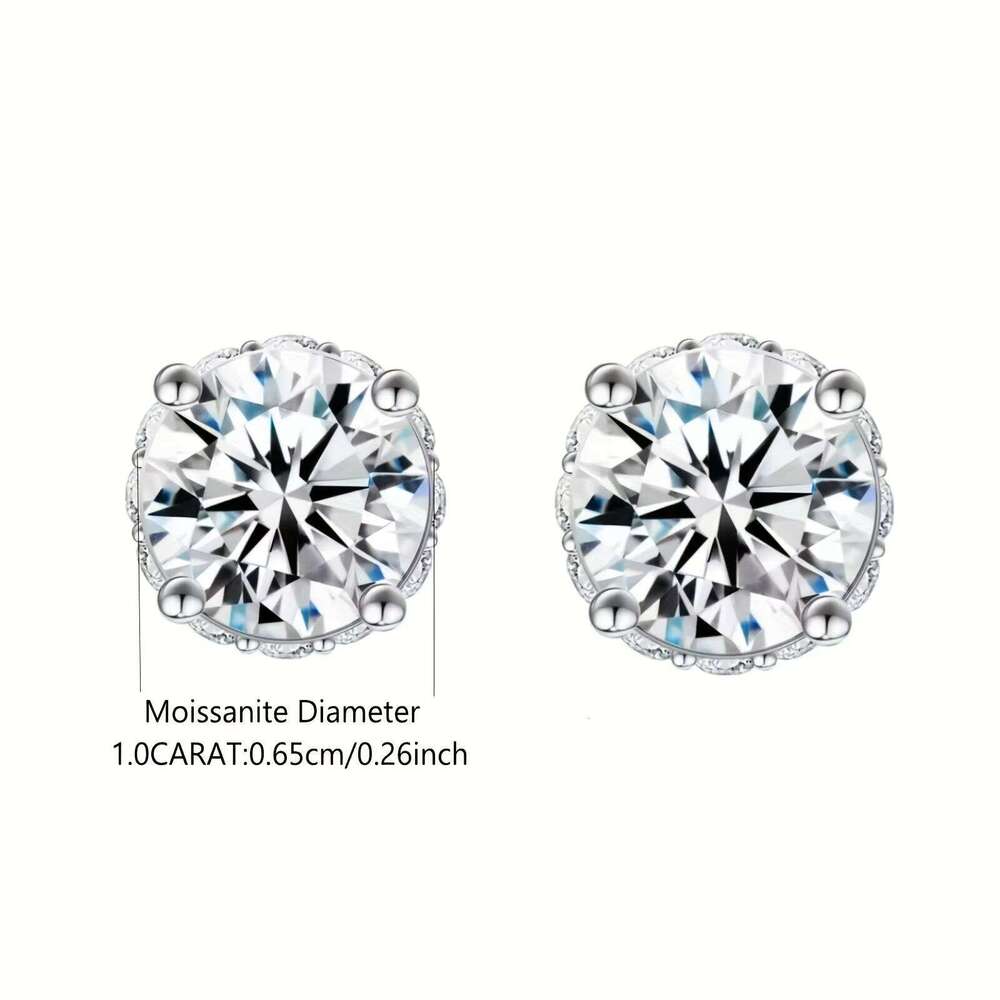 Advanced Luxury S925 Sterling Silver Premium Moissanite Stud Earrings Suitable For Daily Decoration