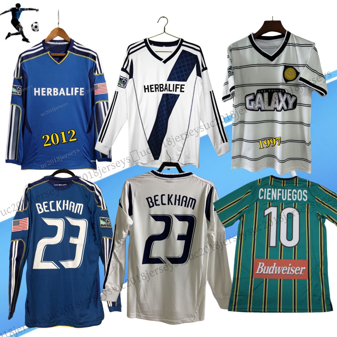 Long sleeved 2007 2012 retro soccer jersey 06 07 12 13 Vintage Edition BECKHAM Donovan Keane Juninho DELAGARZA XAVIER football shirt
