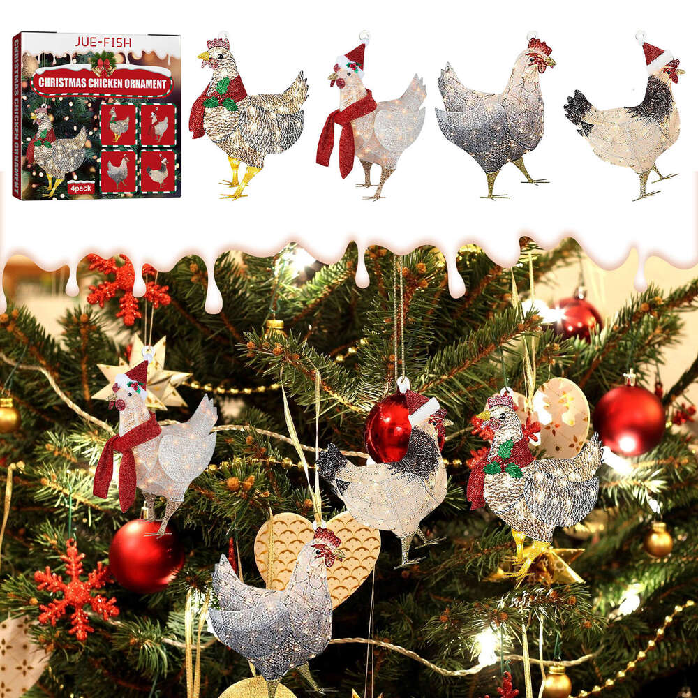 Jue-Fish Scarf Set Home Holiday Party Christmas Tree Atmosphere Decoration Chicken Pendant S260202
