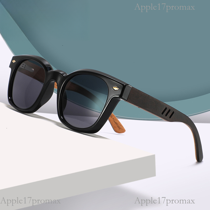 Luxury Brand Designer Cross-border Men's Large Frame Square Wooden Clip-on Polarized Sunglasses Thick Frame Bamboo Wood Glasses Wholesale