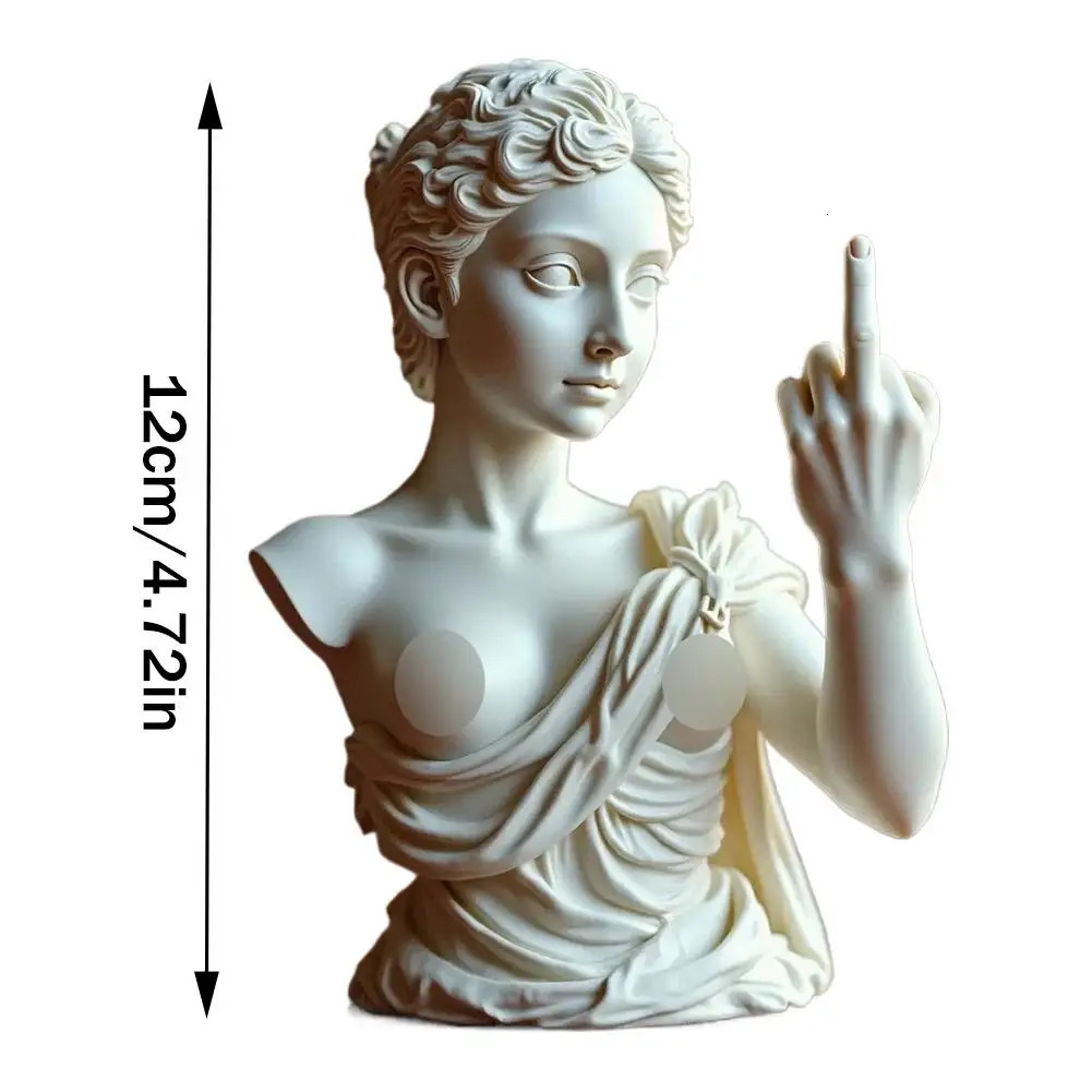 Funny Middle Finger Statue Goddess 3d Resin Office Home Cultural Decoration n Unique Ornaments Craft 260128