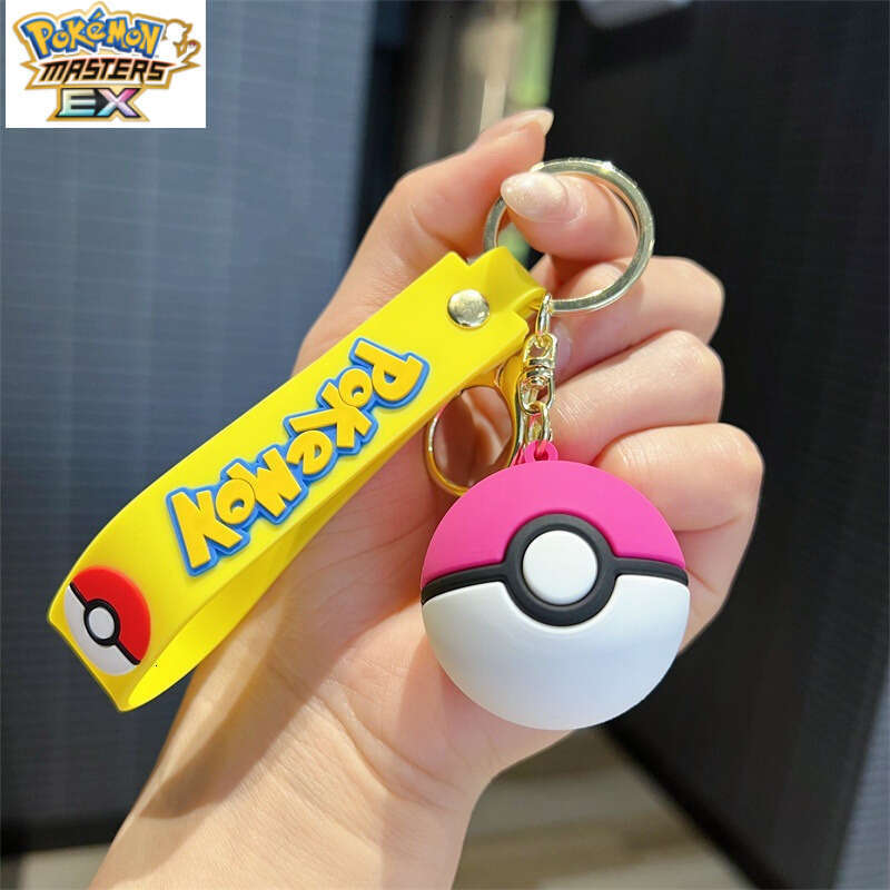 Creative Cartoon Cute Pokmon Solid Pet Elf Ball Keychain Men and Women Accessories L260203