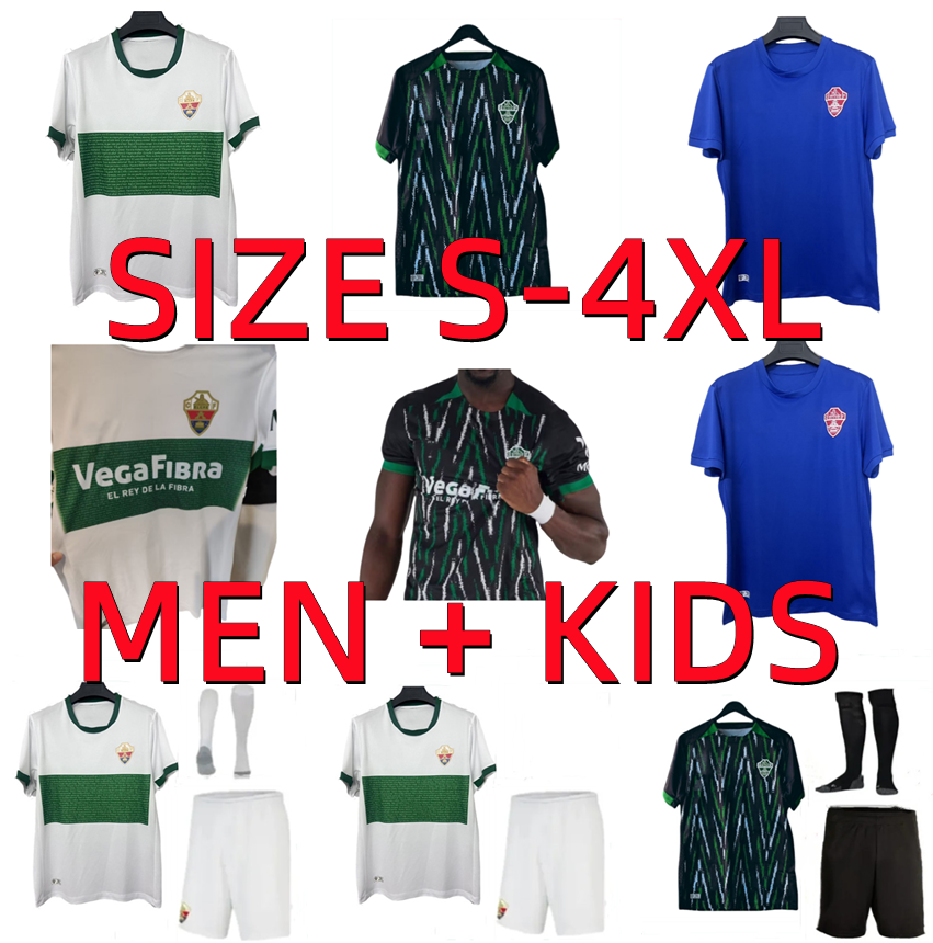 XXXL 4XL 2025 2026 Elche CF Home Away Soccer Jerseys 25 26 MILLA IVAN MARCONE RODRIGUEZ FIDEL CALVO JOSAN Club football shirt Men kids kit
