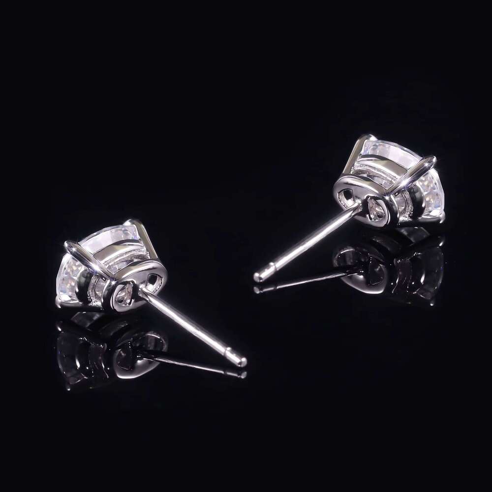 Abiding Hot Selling White Gold 375 10K 14K VVS Gra 1Ctw 2Ctw 3Ctw 5Ctw Per Pair Oval Moissanite Stud Earrings For Men & Women