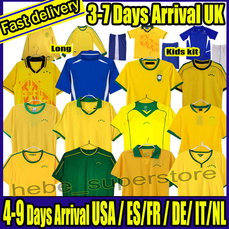 1970 1978 1998 retro Brasil PELE soccer jersey World Cup 2000 2002 Carlos Romario Ronaldo Ronaldinho shirts 2004 1994 BraziLS 2006 RIVALDO ADRIANO KAKA 1988 VINI JR