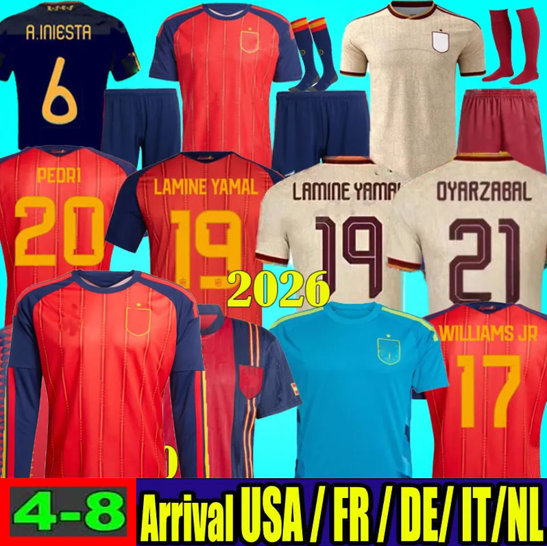 2026 Spain LAMINE YAMAL Soccer Jerseys 2026 WILLIAMS JR MORATA FABIAN JOSELU OLMO Spanish Espana Football shirt RODRIGO PEDRI CARVAJAL kids kit