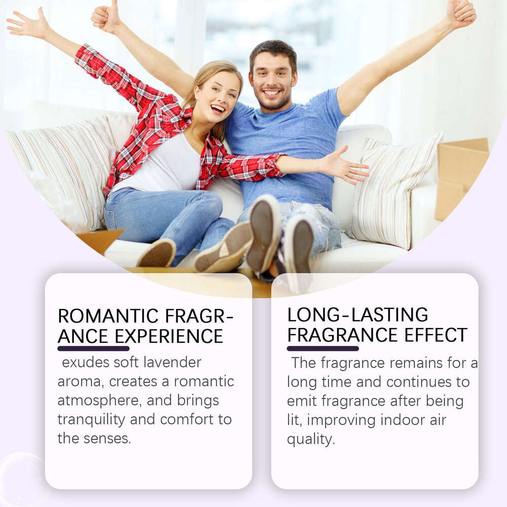 Roxelis Lavender Scented Candle Long-lasting Fragrance Gentle Ingredients One Room Freshness Comfortable Purification Odor Romantic Atmosphere S260202