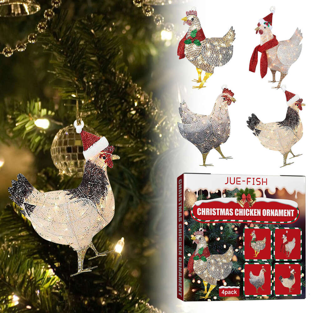 Jue-Fish Scarf Set Home Holiday Party Christmas Tree Atmosphere Decoration Chicken Pendant S260202